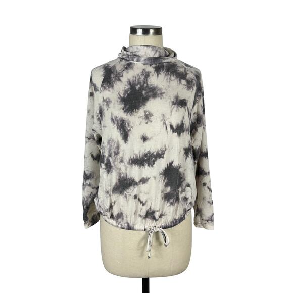Lush Tops - LUSH Mock Neck Tie Dye Sweatshirt Puprle Womens S Drawstring Hem Pullover NWOT